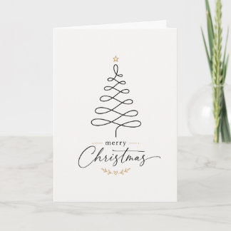 Minimalistische Abstracte Kerstboom  Feestdagen Kaart