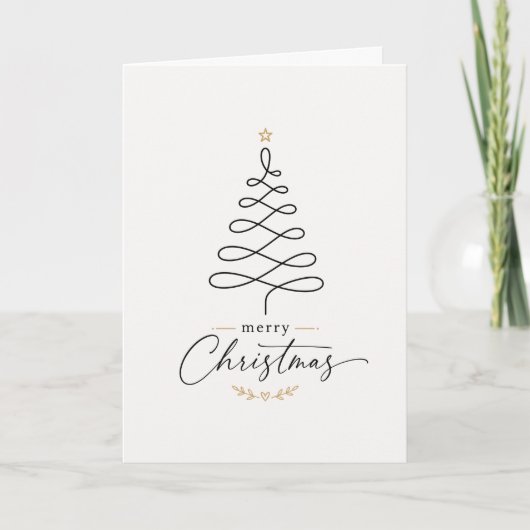 Minimalistische Abstracte Kerstboom  Feestdagen Kaart (Voorkant)