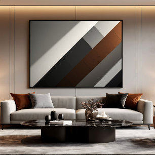 Minimalistische Abstracte Koperen Accent Canvas Afdruk