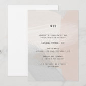 Minimalistische Abstracte kunst Blush 21ste verjaa Kaart (Voorkant / Achterkant)