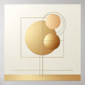Minimalistische Abstracte kunst Geel Goud Poster (Voorkant)