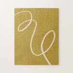 Minimalistische Abstracte kunst in Geel goud Legpuzzel<br><div class="desc">Deze unieke puzzel is voorzien van een minimalistisch modern abstract kunstontwerp in goudgeel.</div>