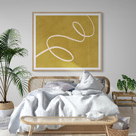 Minimalistische Abstracte kunst in Geel goud Poster