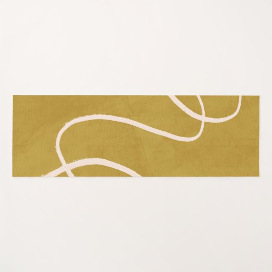 Minimalistische Abstracte kunst in Geel goud Yogamat (Voorkant (horizontaal))
