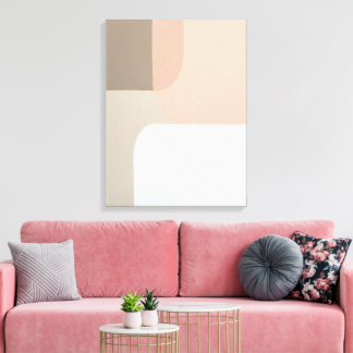 Minimalistische Abstracte kunst Neutral Stretched Canvas Afdruk