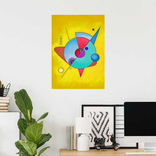 Minimalistische Abstracte kunst nr. 5 Poster (Thuiskantoor)