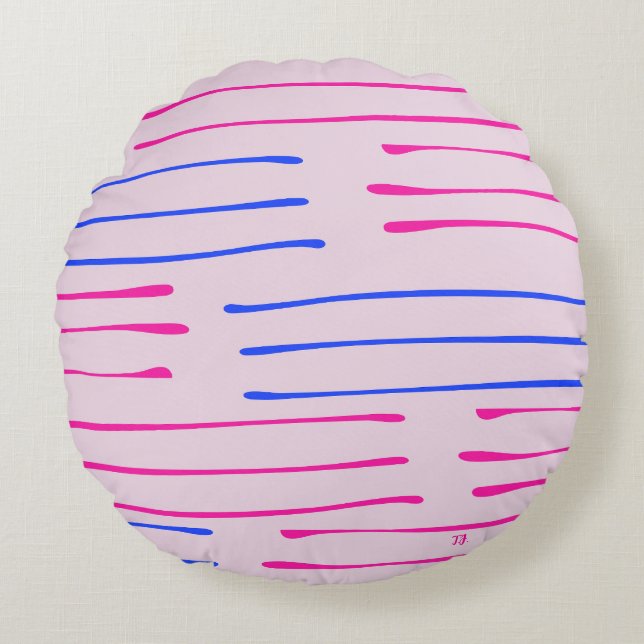 Minimalistische Abstracte Kussenhoes Rond Kussen (Voorkant)