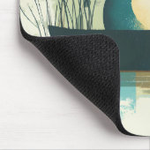 Minimalistische Abstracte Lake Chubby White Cat Ca Muismat (Hoek)