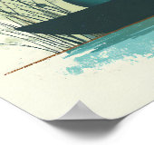 Minimalistische Abstracte Lake Chubby White Cat Ca Poster (Hoek)