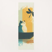 Minimalistische Abstracte Lake Chubby White Cat Ca Yogamat (Voorkant)