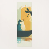 Minimalistische Abstracte Lake Chubby White Cat Ca Yogamat (Achterkant)