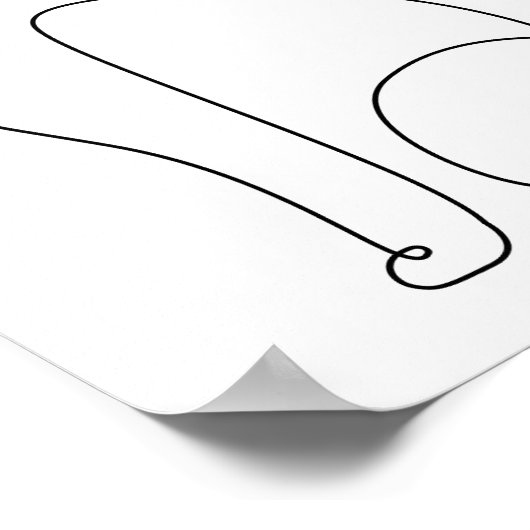 Minimalistische Abstracte lijn art cat Poster (Hoek)