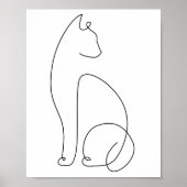 Minimalistische Abstracte lijn art cat Poster (Voorkant)