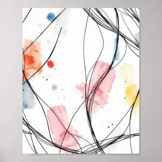 Minimalistische Abstracte Lijn Tekening Prints Set (Voorkant)