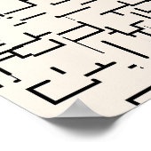 Minimalistische Abstracte lijnen Crème Wit Poster (Hoek)