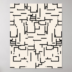 Minimalistische Abstracte lijnen Crème Wit Poster