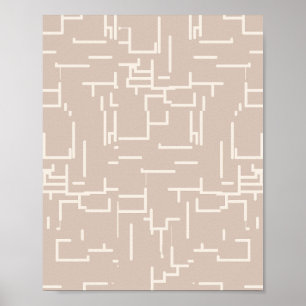 Minimalistische Abstracte lijnen Neutraal Beige Poster