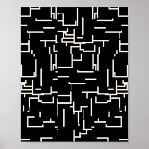 Minimalistische Abstracte lijnen zwart Poster
