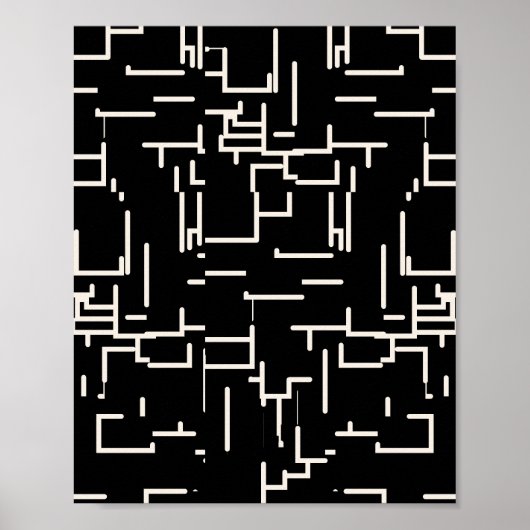 Minimalistische Abstracte lijnen zwart Poster (Voorkant)