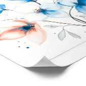 Minimalistische Abstracte Lijnkunstposter met Bloe Poster (Hoek)