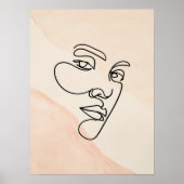 Minimalistische Abstracte Line Art Woman Poster (Voorkant)