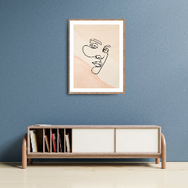 Minimalistische Abstracte Line Art Woman Poster
