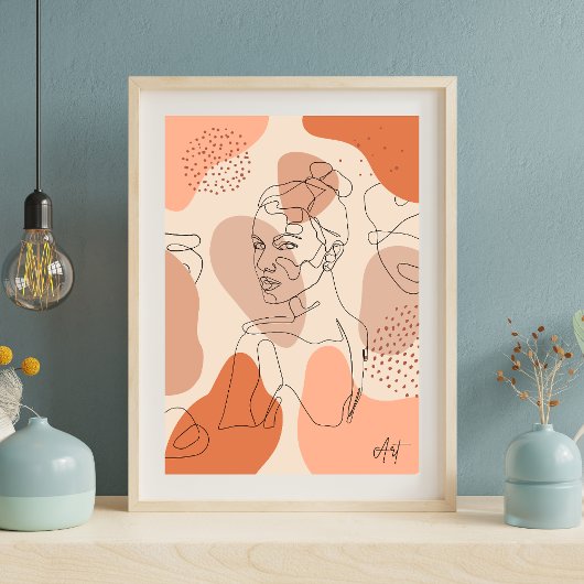 Minimalistische Abstracte Line Art Woman Wall Post Poster