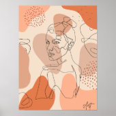 Minimalistische Abstracte Line Art Woman Wall Post Poster (Voorkant)
