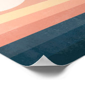 Minimalistische Abstracte maan en oceaan Poster (Hoek)