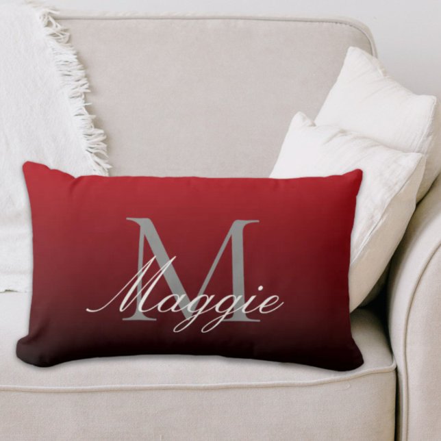 minimalistische abstracte marsala rode bogundy mar kussen (minimalist abstract marsala red burgundy maroon lumbar pillow)