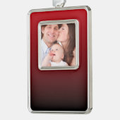 minimalistische abstracte marsala rode bogundy mar verzilverd omlijst ornament (Links)