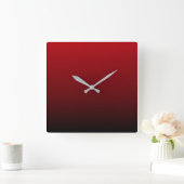 minimalistische abstracte marsala rode bogundy mar vierkante klok (Huis)