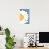 Minimalistische abstracte muur kunst van madeliefj poster (Thuiskantoor)