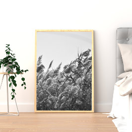Minimalistische abstracte natuurprint zwart en wit poster