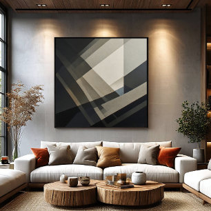 Minimalistische Abstracte Neutrale Diagonale Stree Canvas Afdruk