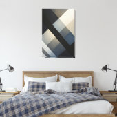 Minimalistische Abstracte Neutrale Tinten Canvas Afdruk (Insitu (Slaapkamer))