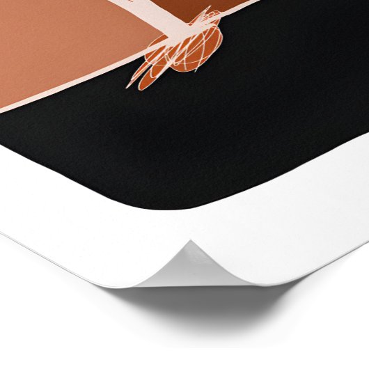 Minimalistische Abstracte palmboom in aardtonen Poster (Hoek)