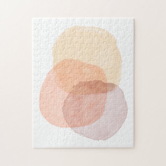 Minimalistische abstracte pastel waterverf vormen legpuzzel (Verticaal)