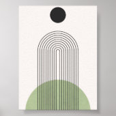 Minimalistische Abstracte print met boog en zon (Voorkant)