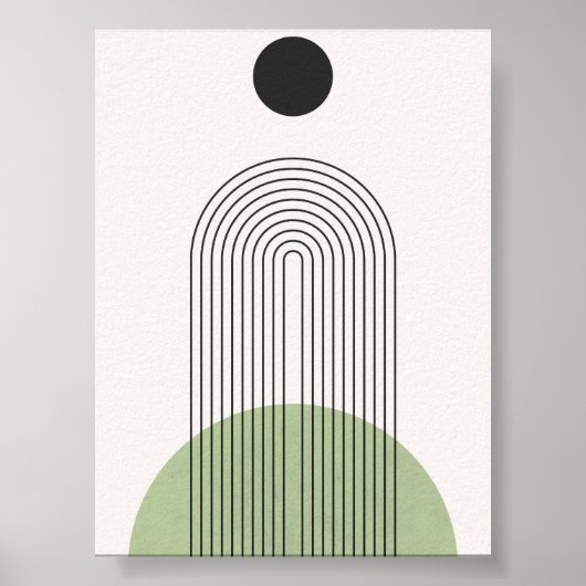 Minimalistische Abstracte print met boog en zon (Voorkant)