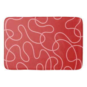 Minimalistische Abstracte Rode en Roze Badmat