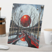 Minimalistische Abstracte Sunset Landschapskunst Reclamebord Met Voetstuk (Insitu)