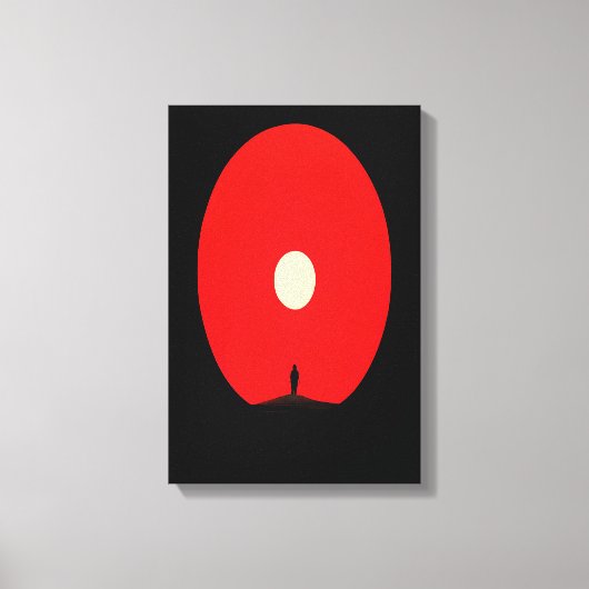 Minimalistische Abstracte Sunset Silhouette Art Canvas Afdruk (Voorkant)