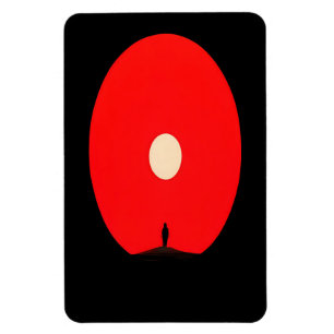 Minimalistische Abstracte Sunset Silhouette Art Magneet