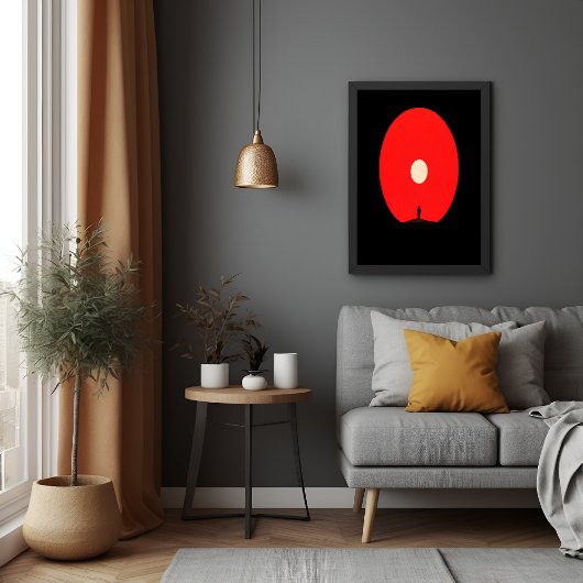 Minimalistische Abstracte Sunset Silhouette Art Perfect Poster