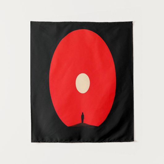 Minimalistische Abstracte Sunset Silhouette Art Wandkleed (Voorkant)