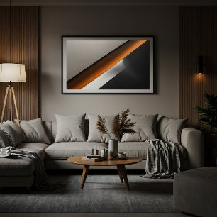 Minimalistische Abstracte Verbrande Oranje Accent Canvas Afdruk