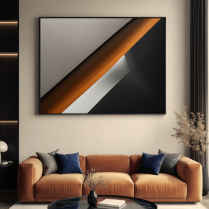 Minimalistische Abstracte Verbrande Oranje Accent Poster
