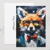 minimalistische Abstracte vos Aankondiging (Voorkant / Achterkant)