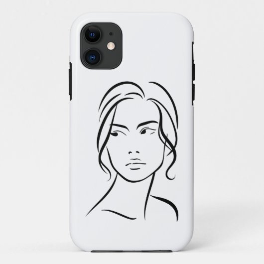 Minimalistische Abstracte Vrouw Gezichtslijn Kunst Case-Mate iPhone Case (Achterkant)